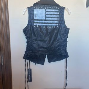 NEW Affliction Black Riders Vest! Small